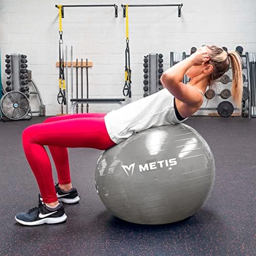 Metis 65 סמ כדור תרגיל - כדור יוגה/כדור שוויצרי לאימוני בית וחדר כושר | PVC אנטי-פרץ עמיד | יוגה, פילאטיס, הריון
